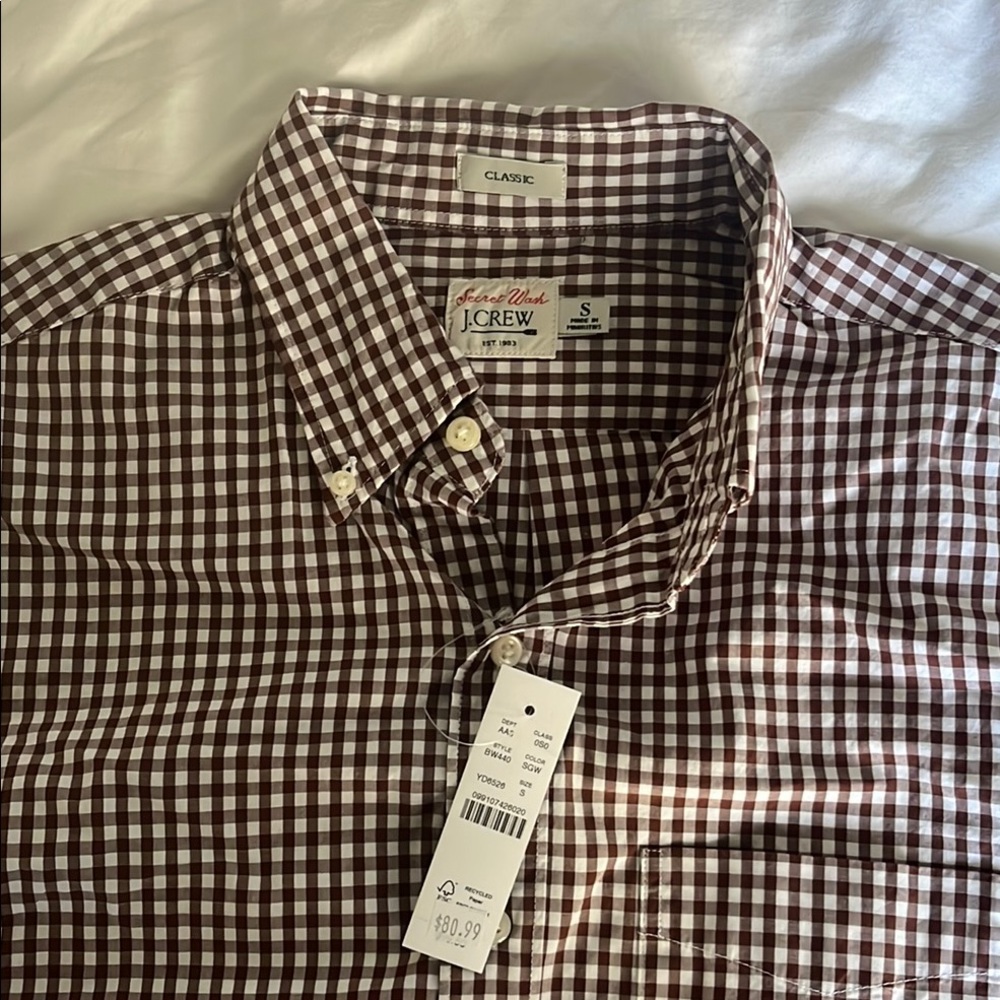 J. Crew Men's Brown Checkered Shirt